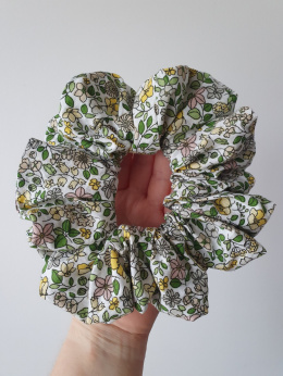Bawełniana gumka scrunchie MAXI kwiaty